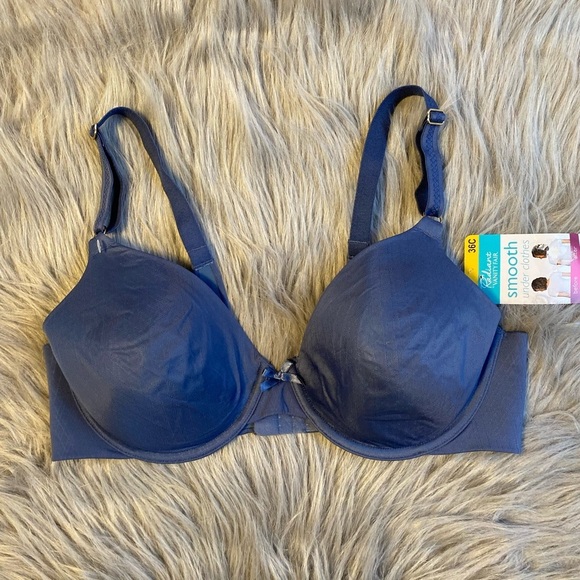 Radiant By Vanity Fair Bra Womens Size 36C Blue Underwire Thin Padding - Picture 1 of 7